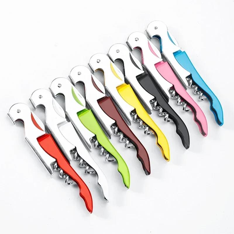 Multi-Functional 2 In 1 Bottle Openers Stainless Steel Wine Cork Screw Corkscrew Beer Cap Remover Kitchen Gadget Bar Accessories 6