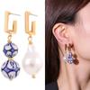 Kenjie Summer Ceramic Geometric Asymmetrical Earrings - Women's Cross-Border Versatile Design