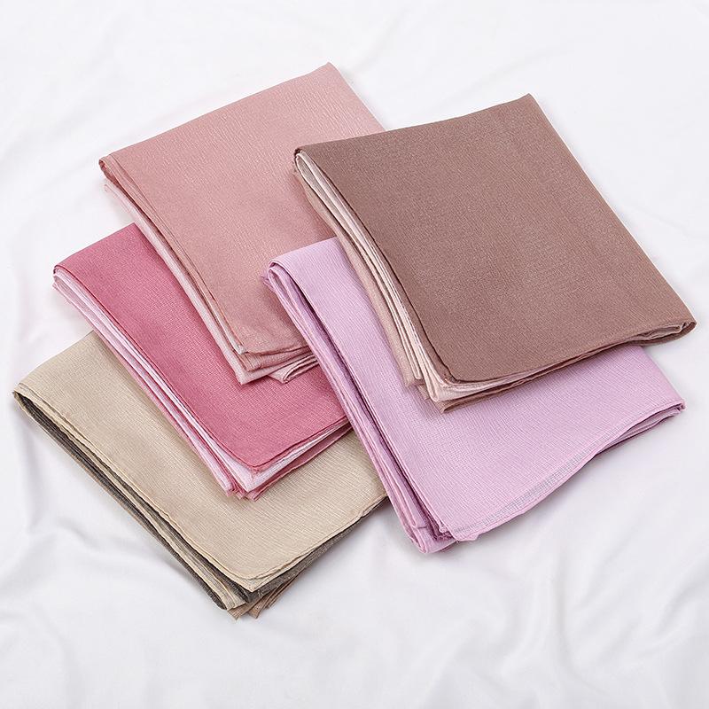 - Popular Gradual Change Color Matching Long Scarf New Bright Polyester Scarf Malaysia Indonesia Women'S Headscarf