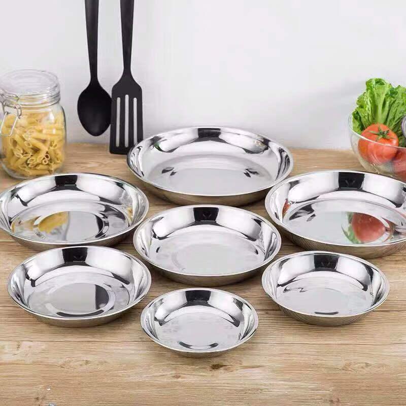 

304 Stainless Steel Round Dinner Plate Set of 5