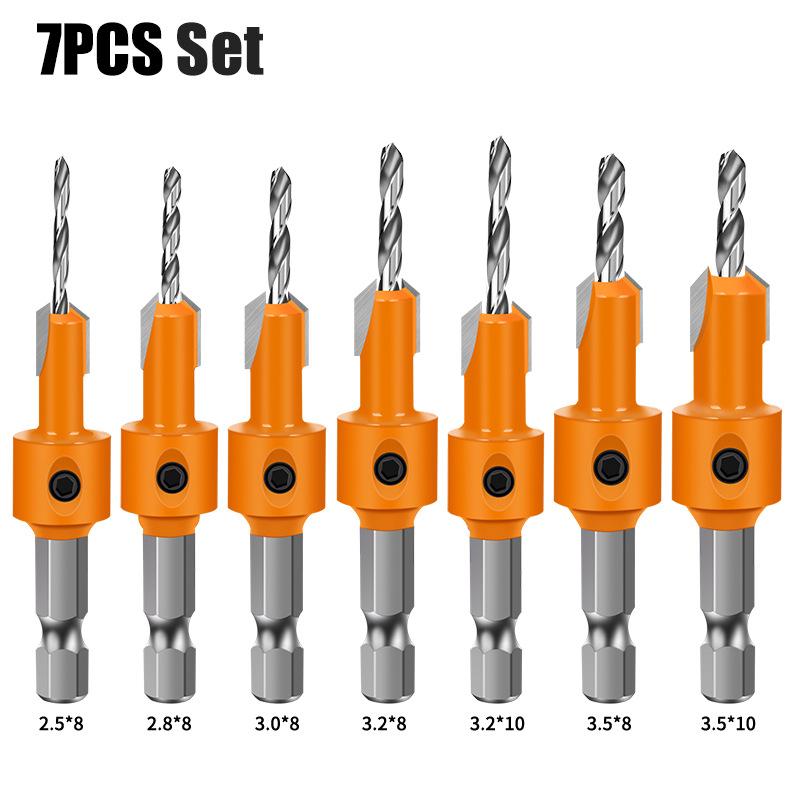 5/7Pcs Shank Hss Woodworking Countersink Router Bit Screw Extractor Remon Demolition For Wood Milling Cutter