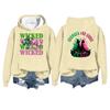 Women's Casual Long Sleeve Pullover Witch Print Hooded Sweatshirt