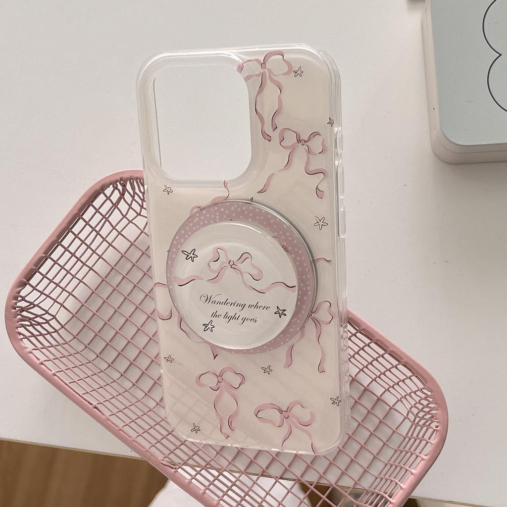 New Creative IMd Big Hole Bow Magnetic Suction for IPhone16 for Apple 15ProMax Phone Case 14Pro