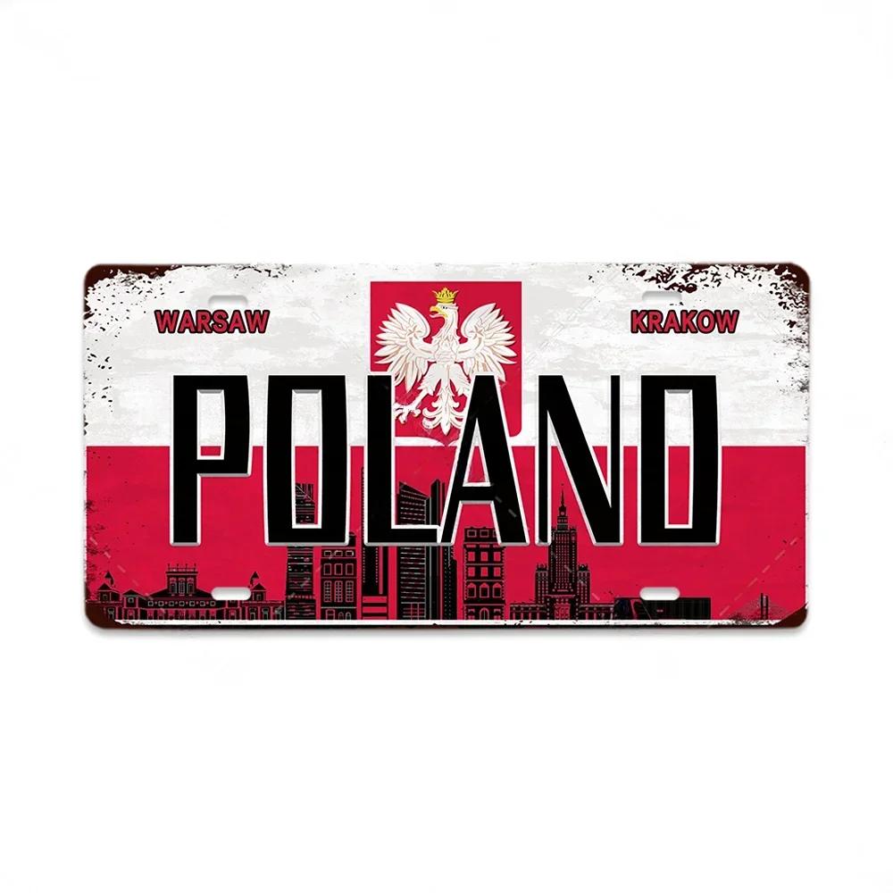 Auffällige Retro-Nummernschild-Metall-Deko - Italien, Brasilien, Japan & Mehr! - Massives Metall mit ausgeprägten Länderlogos