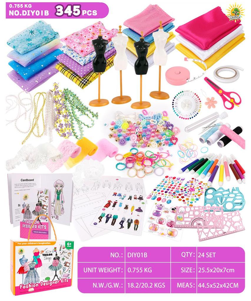 DIY Sewing Set for Creative Girls Ages 6-12: Design and Make Children's Clothing