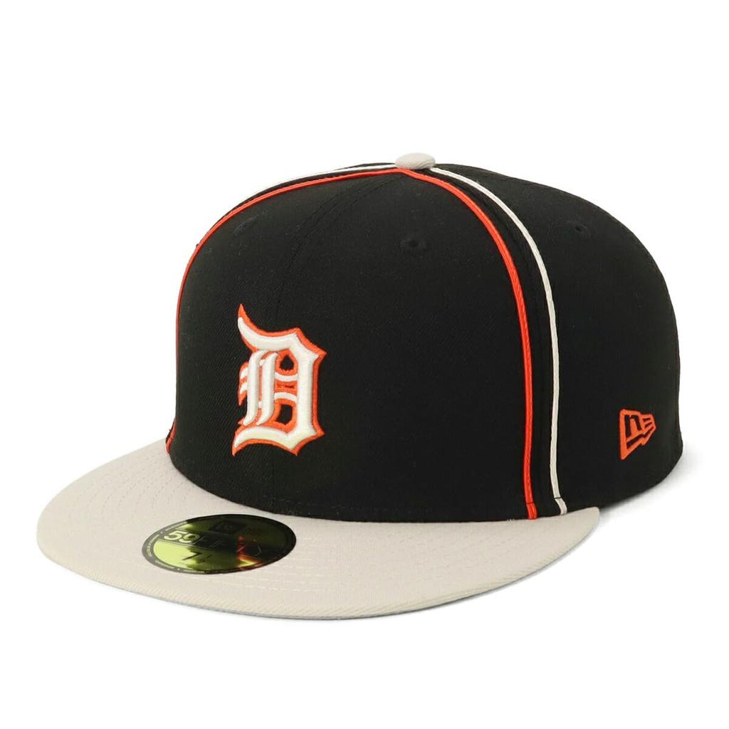 New Era 59FIFTY MLB Detachable Size 7 5950 MLB SOUTACHE DETTIG BLK NER36C6811 Two-Tone Black/Stone Cap, 3/8, CHR, 14388852,
