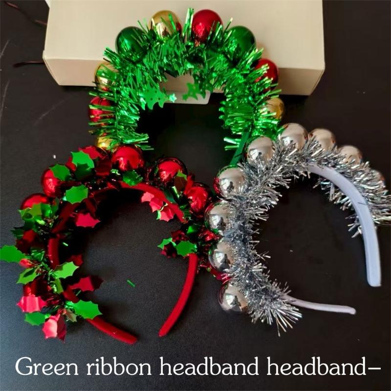 Festival-Kopfschmuck mit Weihnachtskugeln-Akzent, stilvoller Haarreif, Kunststoff-Kopfschmuck für Familienfeiern, Zusammenkünfte