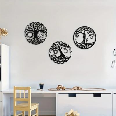 Nástěnné umění Tree of Life - venkovní kovové zahradní sochy a domácí dekorace | Elegantní nástěnná dekorace do obývacího pokoje