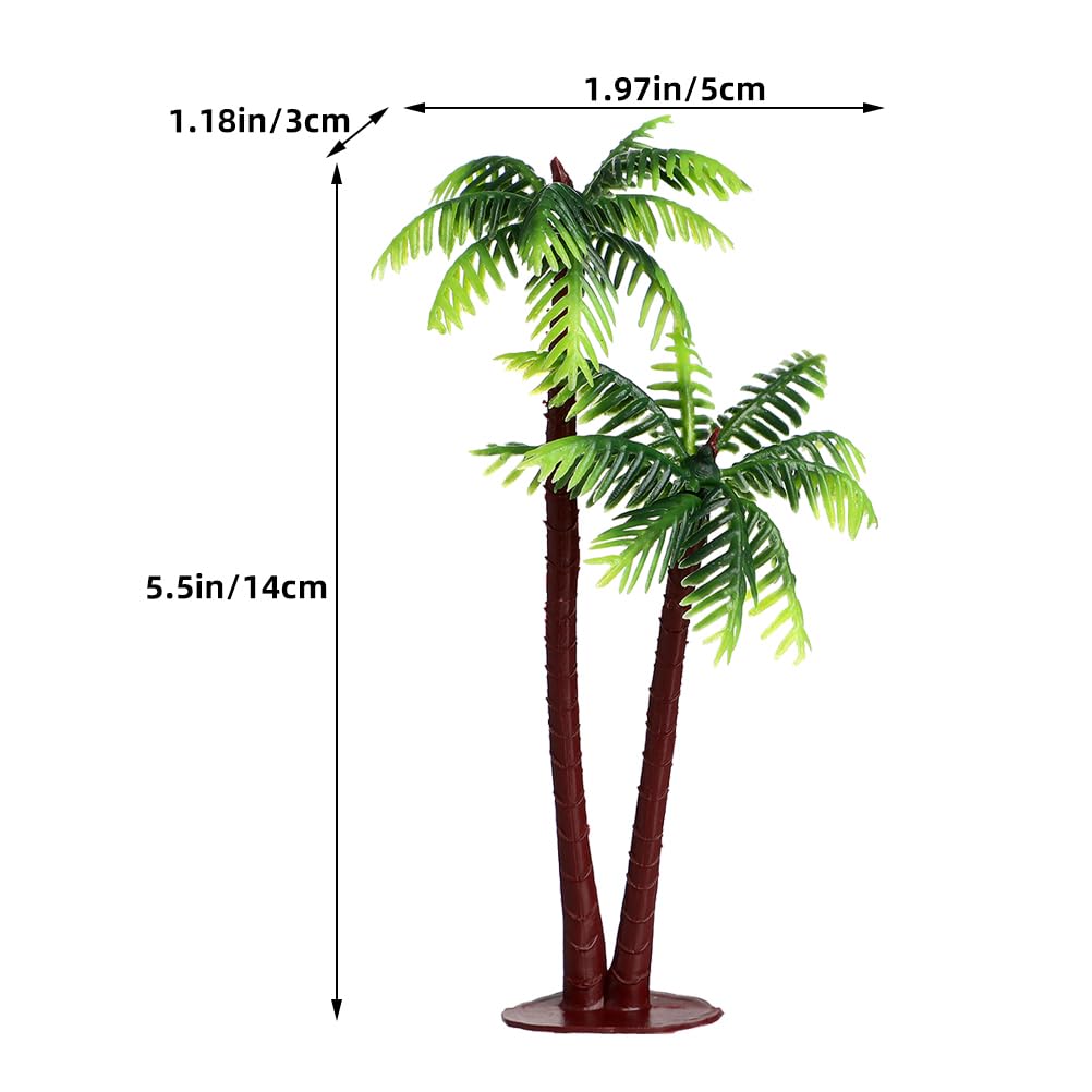 TOYMYTOY Set of Miniature Artificial Palm Coconut Tree Models for Micro Perfect for Aquarium and Terrarium Decorations 15-Piece Trees, Plastic,