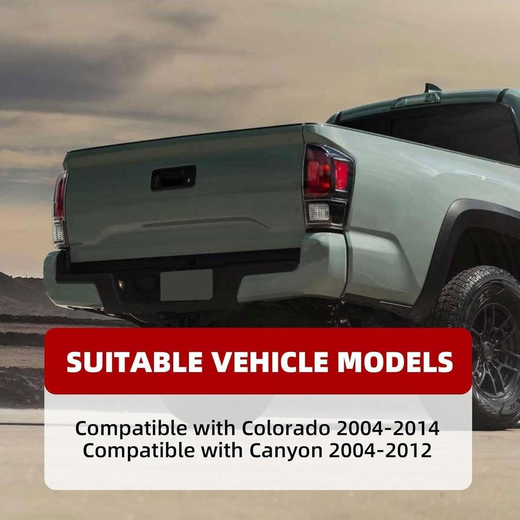 Tailgate Door Handle Compatible with Colorado 2004-2014 Canyon 2004-2012 97319415 gm1915127 Without Keyhole Tail gate Liftgate Latch Lock Matte Black