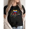 European Size Black Short Sleeve T-Shirt | Venezuela In My Heart Design, National Flag Heart Pattern, Lightweight and Durable, Crew Neck
