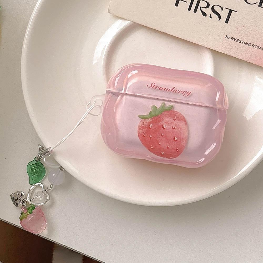 Pink Strawberry AirPods4 Case for AirPods Pro3 Pro2 3 Air Pods AirPod Pro2 with Bluetooth Headphone Protective Cover