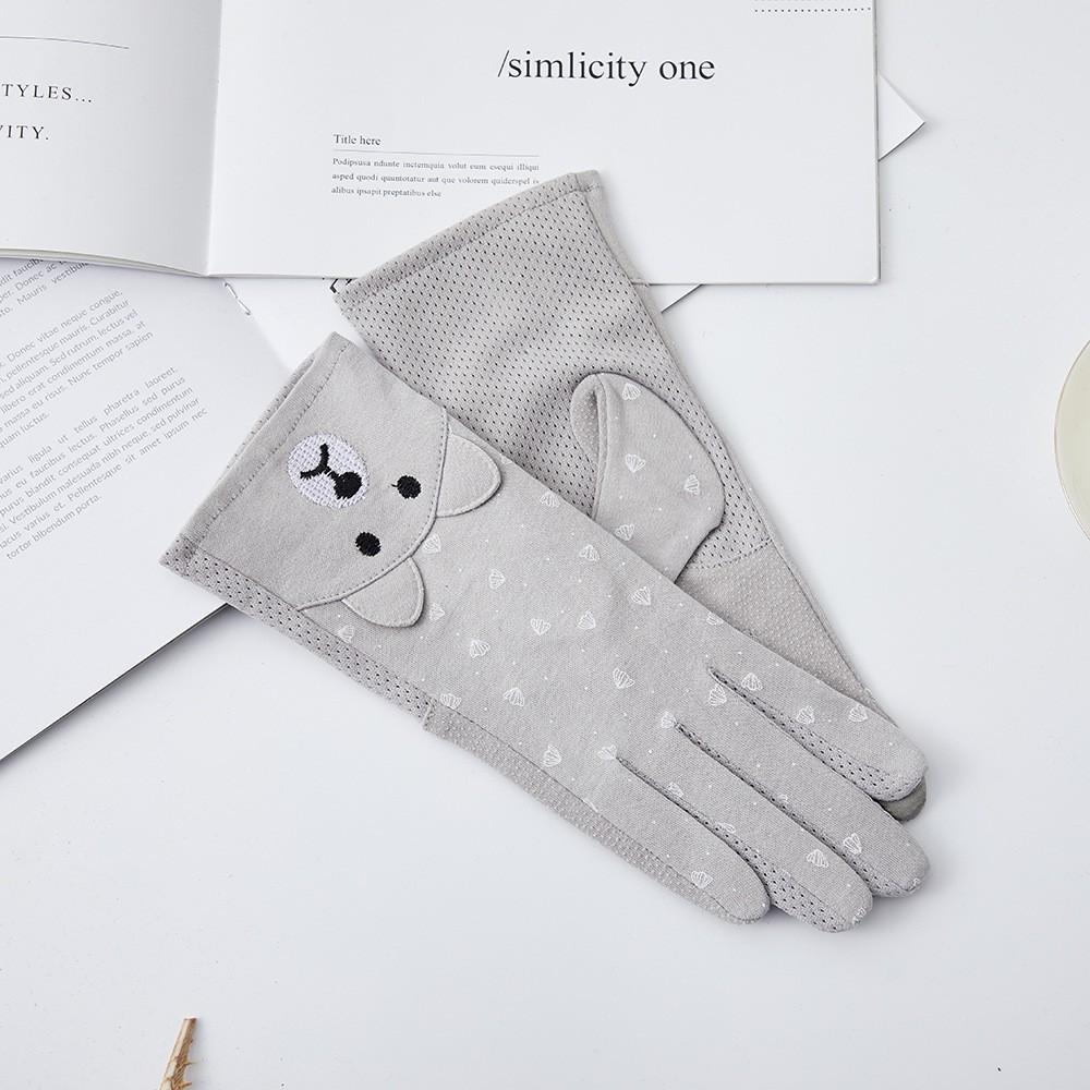 Women's Sunscreen Gloves New Spring and Summer Driving Korean Version of Lace Bow Riding Anti Slip Thin Touch Screen Gloves