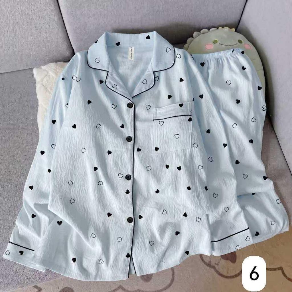 Women's Cloud Cotton Long Sleeve Pajamas - Sweet Cartoon Design for Spring & Autumn, Versatile for Home or Out