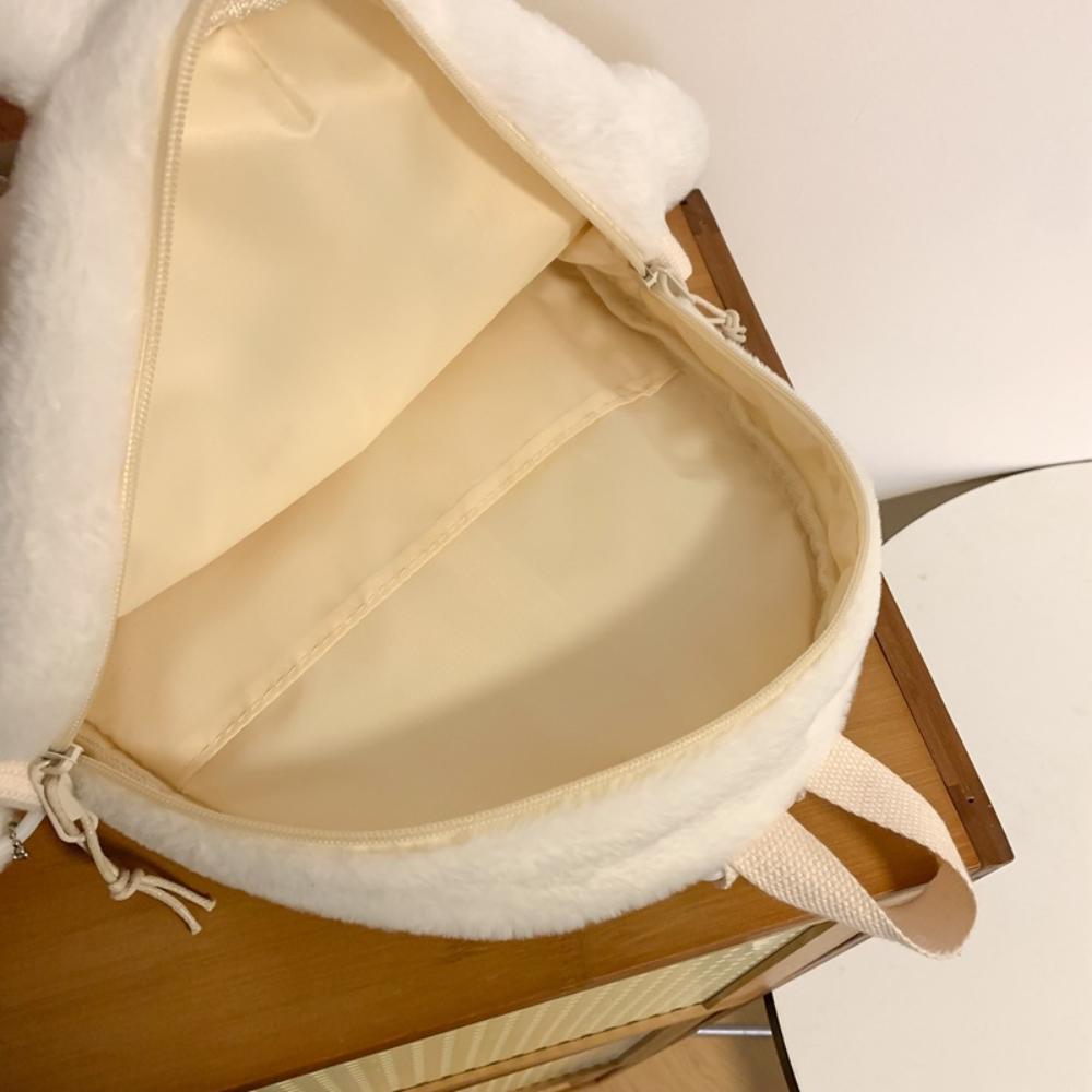 With pendant Bunny Crossbody Bag Large Capacity Plush Book Bag Plush Rabbit Backpack  Girls