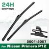 For Nissan Primera P12 2001-2007 2002 2003 2004 2005 2006 Wiper Front Wiper Blades Windshield Windscreen Window Brush 26"+19