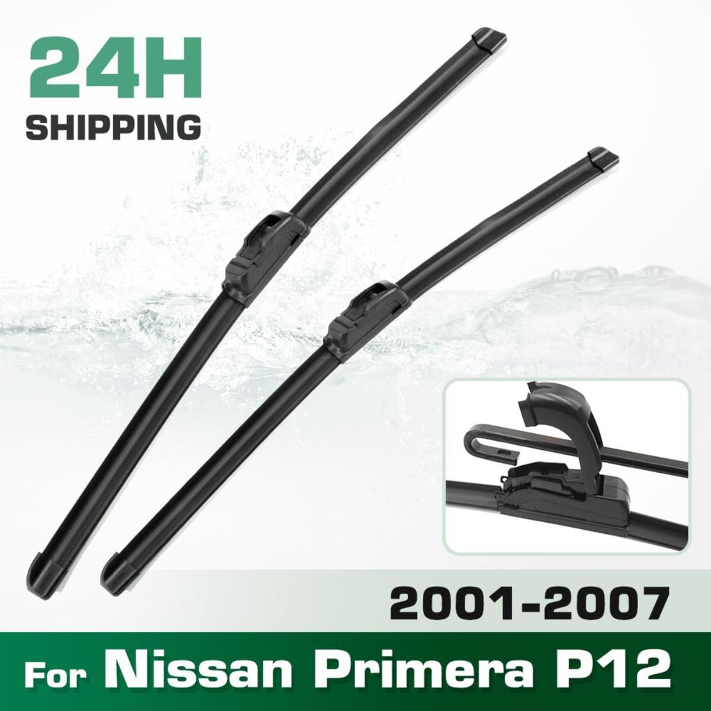 For Nissan Primera P12 2001-2007 2002 2003 2004 2005 2006 Wiper Front Wiper Blades Windshield Windscreen Window Brush 26"+19