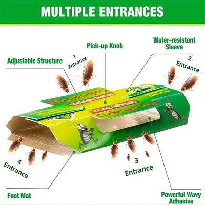 Lot de 10 pièges à cafards pour salon, cuisine, chambre à coucher, restaurant, entrepôt, cafards, fourmis, araignées, insectes, coléoptères, panneau collant pour animaux de compagnie
