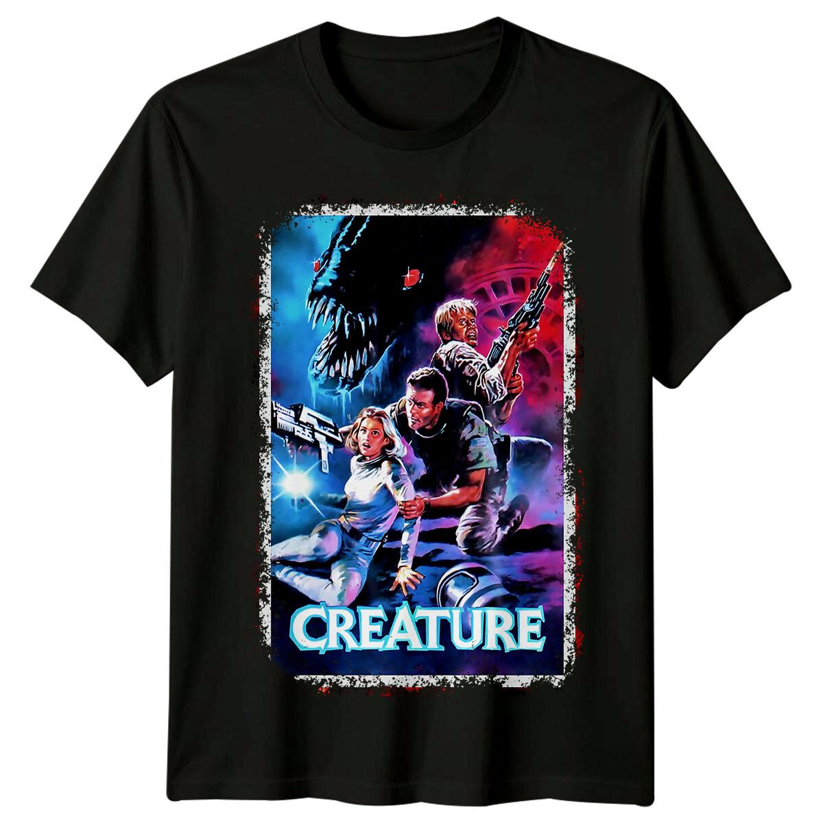 Creature (1985) Movie Poster Inspired 100% Cotton T-shirt Mens Tees Top Retro 80s Tee Unisex S