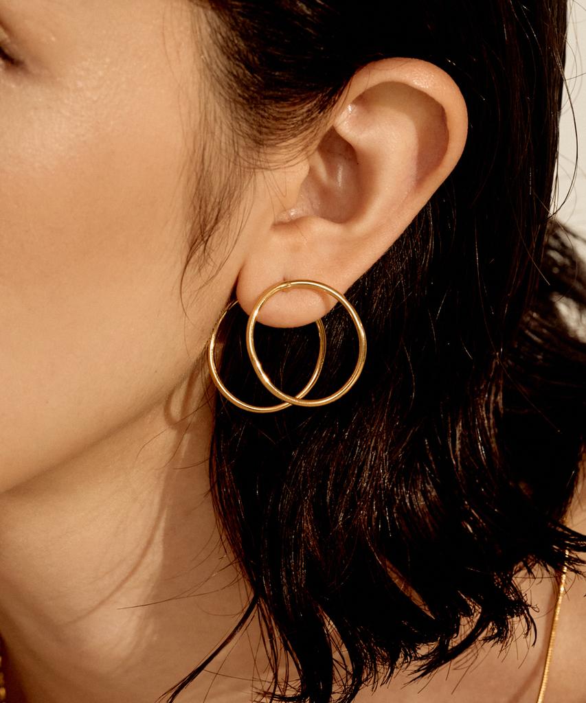 Novice Tokyo Double Nuance Circle Pierce / Gold