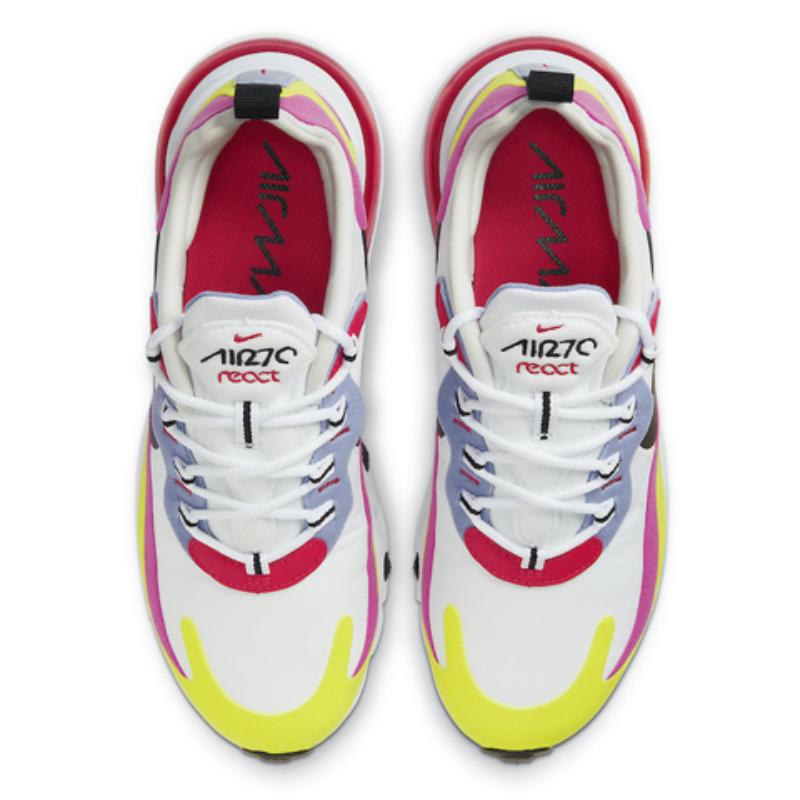 Nike Air Max 270 React White Pink Yellow Women's Sneakers Casual Shoes CZ9351-100