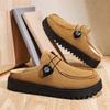Retro Shoes for Men Comfortable Suede Leather Half Shoes Men Lace-up Flat Casual Shoes Man Footwear Zapatos Para Hombre