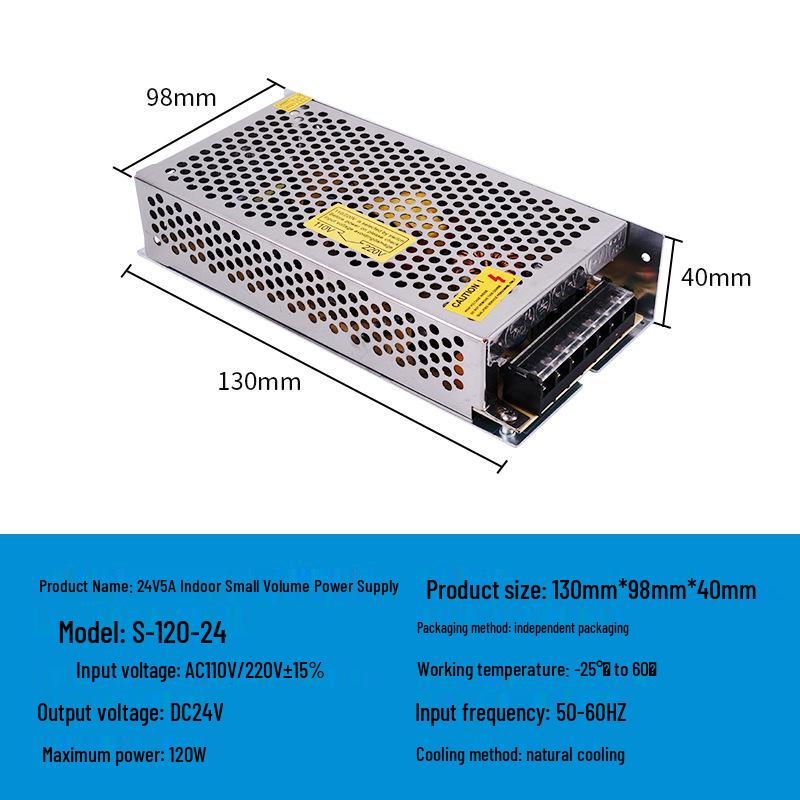 220V To 12V/24V/5V DC Power Supply for LED Strip Lights - 5A/10A/30A, 60W Transformer