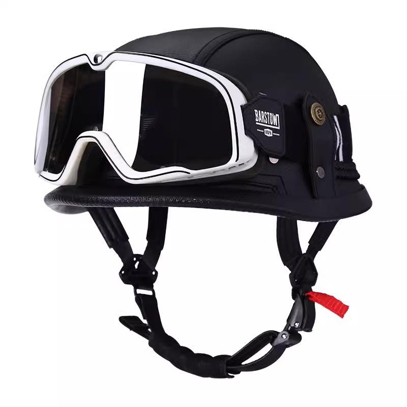 VGV Vintage Half Helmet Motorcycle Helmets Summer Cool Protective Glasses Man Women Boy Girl Light Cute Sunburn Protection