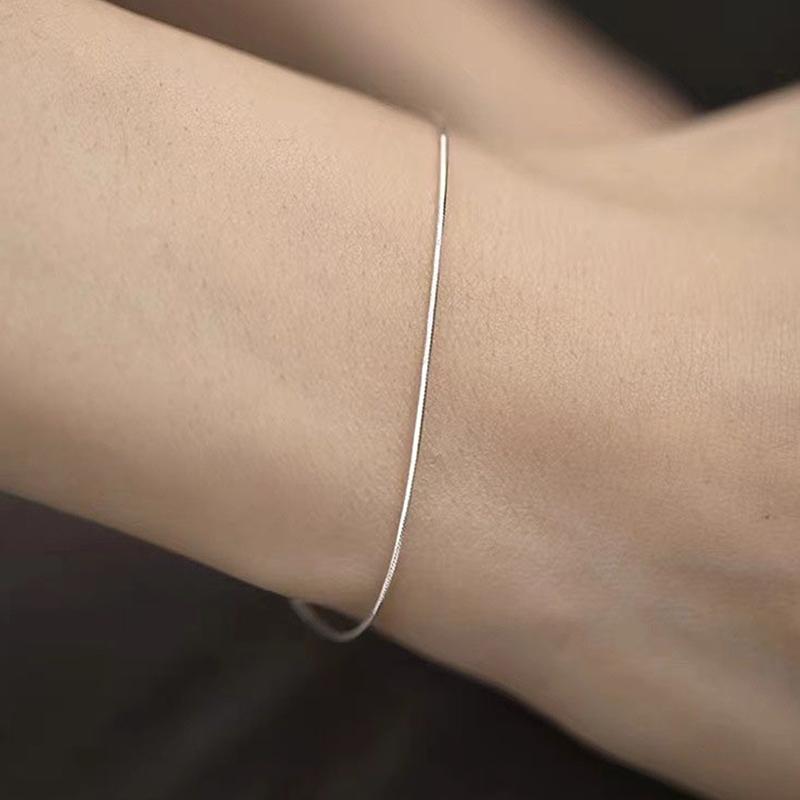 Einfache Klassische Partnerarmbänder Für Männer Frauen Dünne Schlangenkettenglieder Hip-Hop Trendiges Armband Party Schmuck Zubehör Geschenke