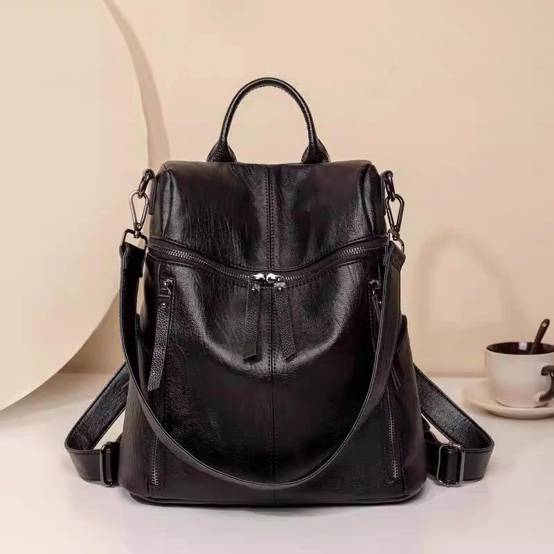 

Soft Leather Backpack Lightweight Women s Outdoor Backpack Korean Version New Large Capacity Niche Leisure Waterproof Travel Bag