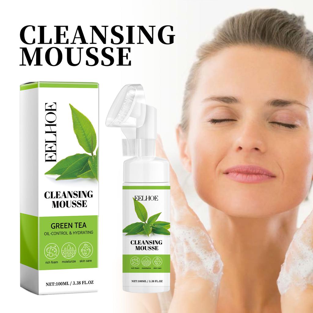 Green Tea Cleansing Mousse Deeply Cleanses The Face Removing Dirt Shrinking Pores Refreshing Non-irritating Oil Control Cleanser