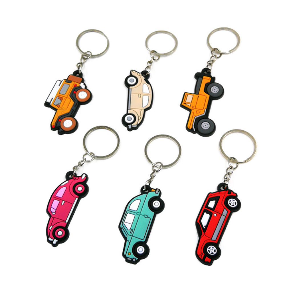 Keychain Car Shape Double-Side Cartoon Key Ring Multi Kinds Theftproof Safety Metal Clasp Holder Accessory Keys Wallet