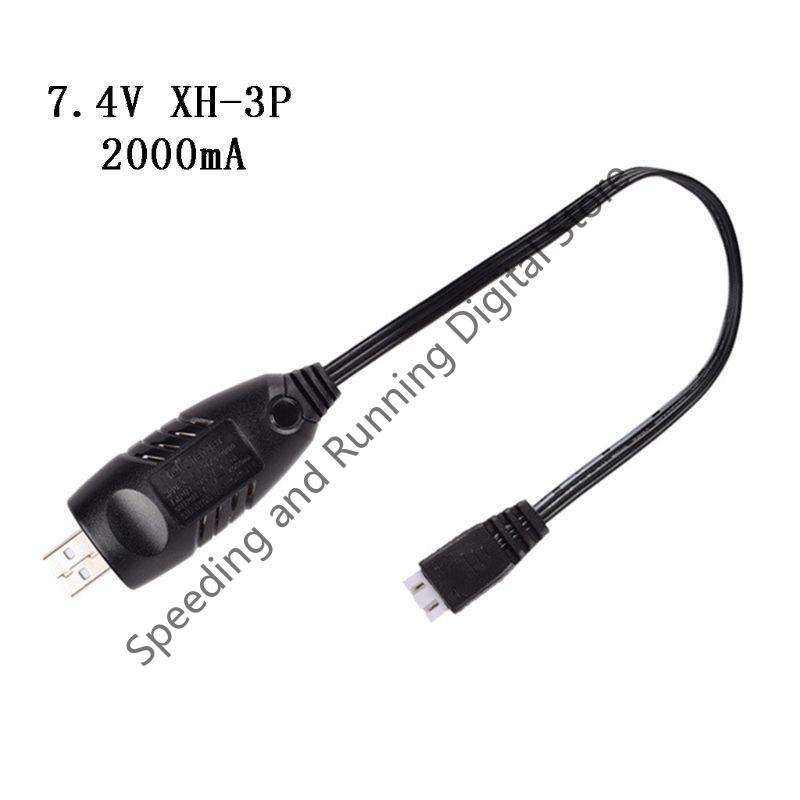 7.4v Charger 2000mA /1000mA/500mA XH-3P 2S Lipo Li-ion Batteries Electric RC Toys Car Drone 7.4V Universal USB Charging Cable