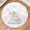 Ballet Rabbit Print Round Carpet for Home Living Room Decor Bedroom Sofa Floor Decoration Rug Non-slip Washable Circle Area Mat