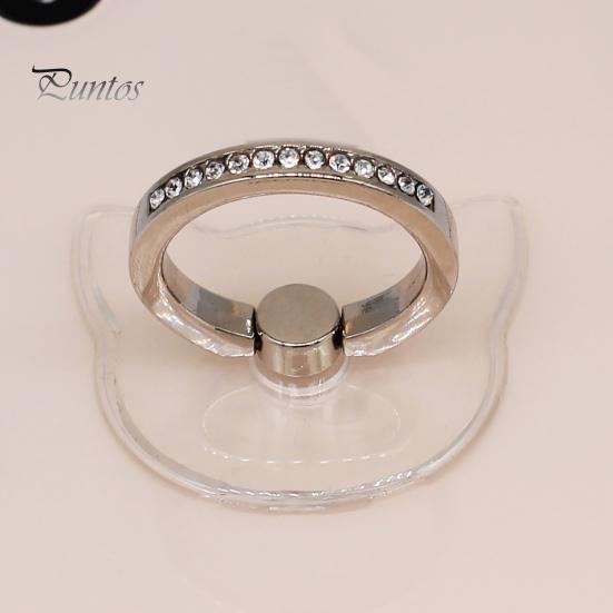 Finger Ring Phone Holder 360 Degree Rotatable Strong Adhesiveness Universal Mini Rhinestone Finger Ring Phone Back Sticker Pad Bracket for Outdoor