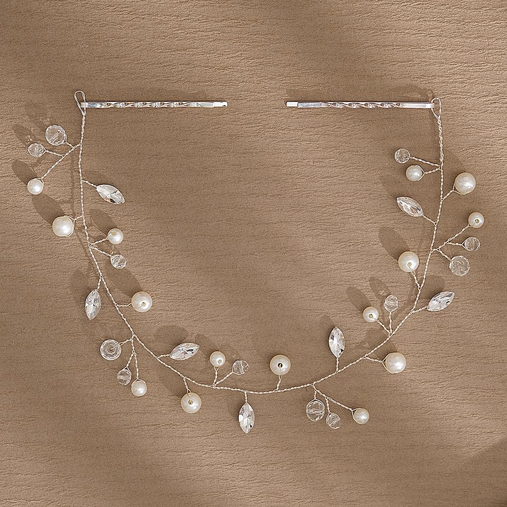 Pearls Headbands for Women Girls Bride Wedding Hairbands White Flower Tiaras and Crowns Korean Fashion Headdress Hair Jewelry