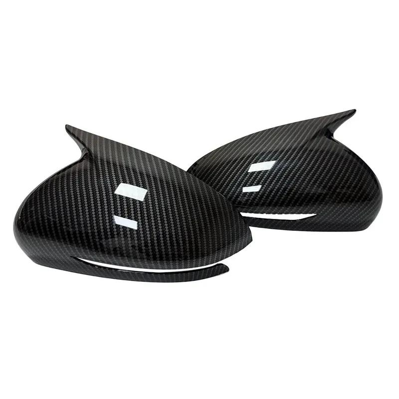 For Genesis G70 2017- Car Sticker Rearview Side Mirror Cover Wing Cap Exterior Door Rear View Case Trim Carbon Fiber Look