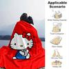 1pc. Hello Kitty Red Background Blanket - Cute Home Decor, Office Napkin, Outdoor Th