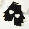 Cold Weather Korean Style Heart Gloves Touchscreen Thick Warm Knitted Gloves Coldproof Winter Mittens Autumn Winter