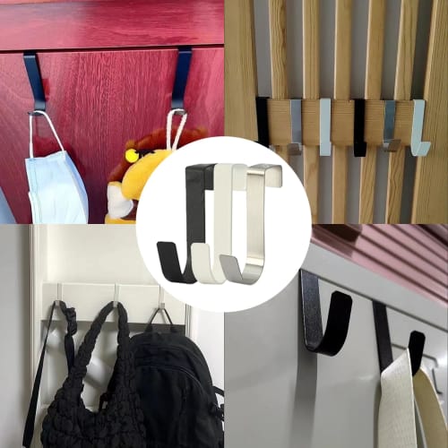Hook Garbage Bag Hanger Set, Cupboard Door Hangers, S-Hooks, Door Hanger Hooks, Towel Hanger Hooks, Non-Slip, Drawer, Cupboard Door, Kitchen, Garbage