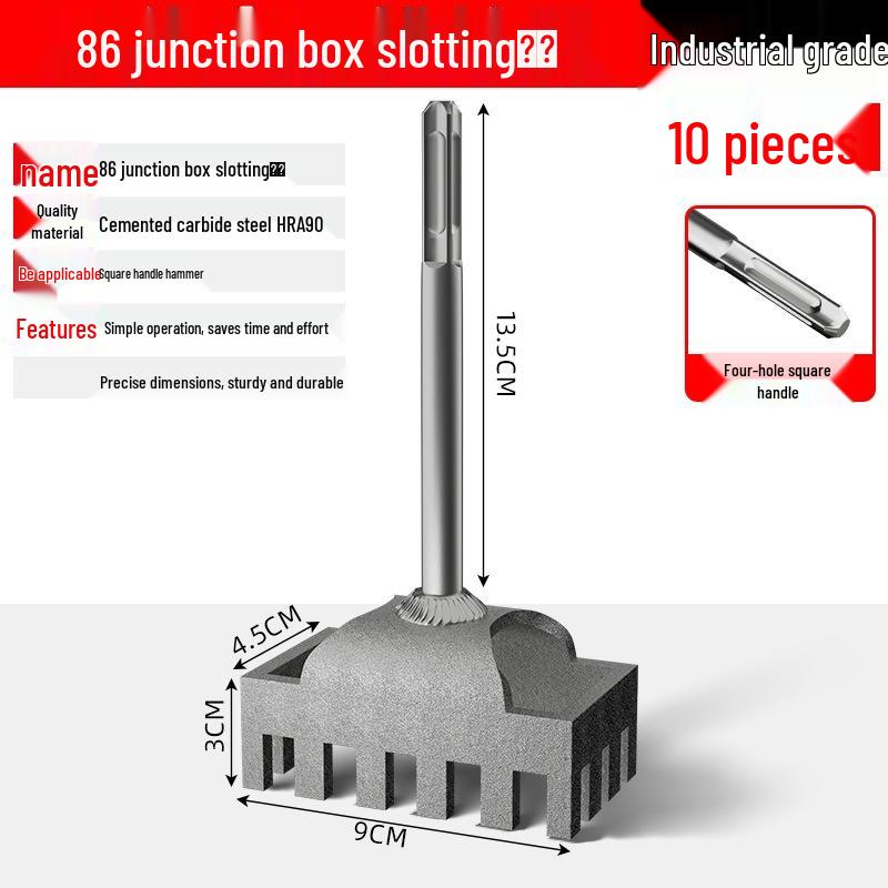 New Square Hole Puncher for Junction Box - Electrician's Thickened Socket Slotting Tool