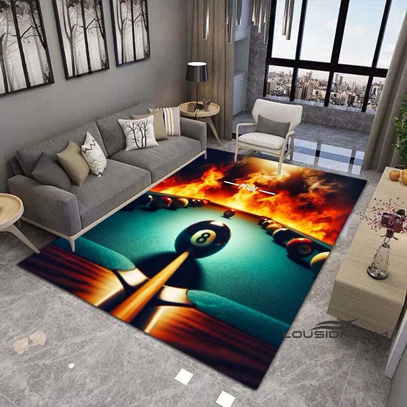 3D Color Black Pool Table Mat Carpet, Billiard Carpet, Ball Sports Carpet, Suitable for Living Room, Floor, Living Room,