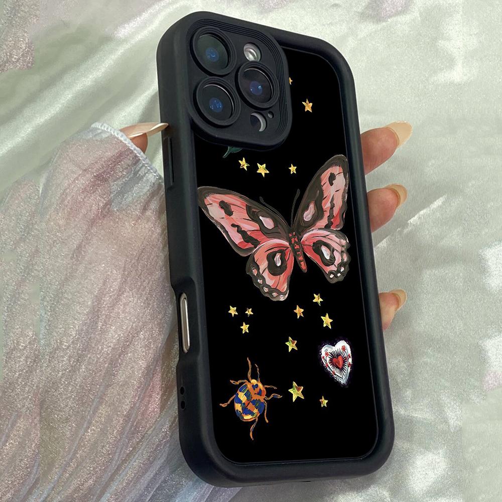 JT107 Butterfly Garden for iPhone 17 16 15 Pro Max Samsung S26 S25 S24 Ultra A17 A16 A07 A56 A06 A15 Xiaomi 15T Redmi 15c 14C 13C Soft TPU Case