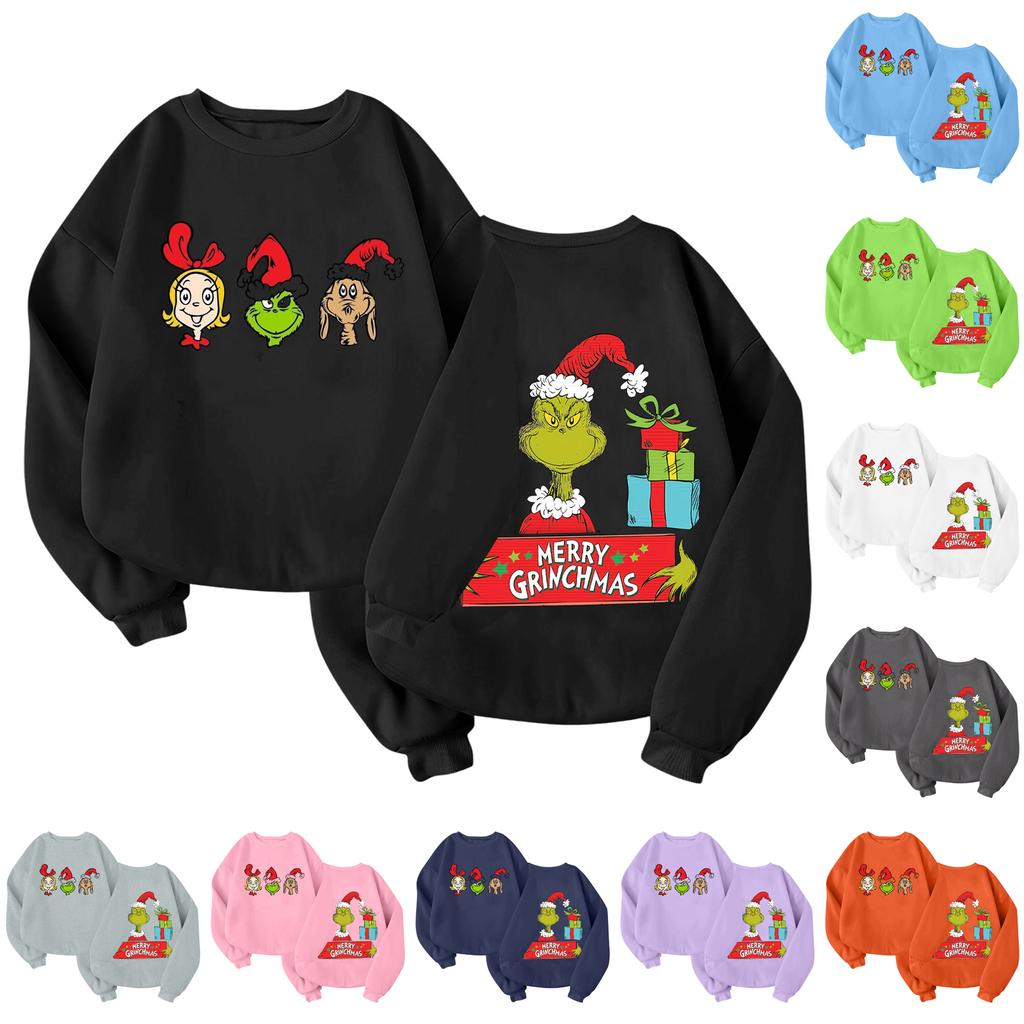 Children's Fashionable Lightweight Long-sleeved Round Neck Pullover With Pockets Printed Pullover