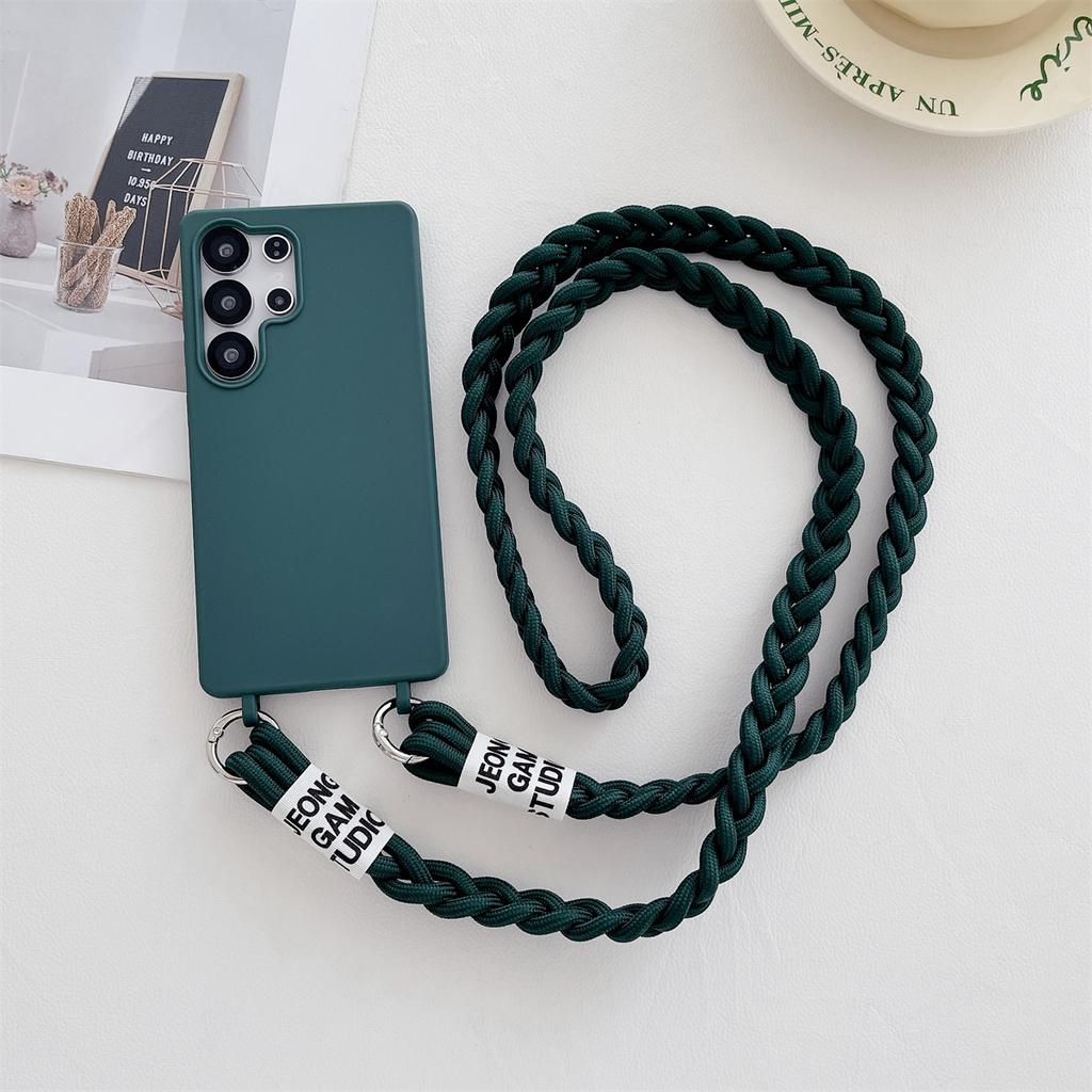 For Samsung Galaxy S25 Edge Soft Lanyard Phone Case S24 S23 FE S22 S21 Plus A56 A55 A36 A35 A16 A17 A07 Crossbody Silicone Cover