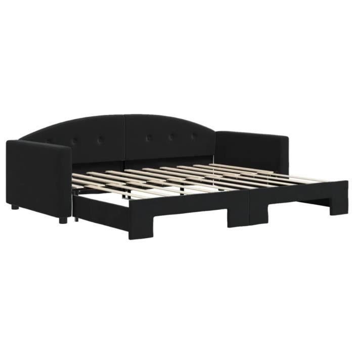 VidaXL Daybed with Trundle Bed Black 90x190 Cm Velvet 3197316
