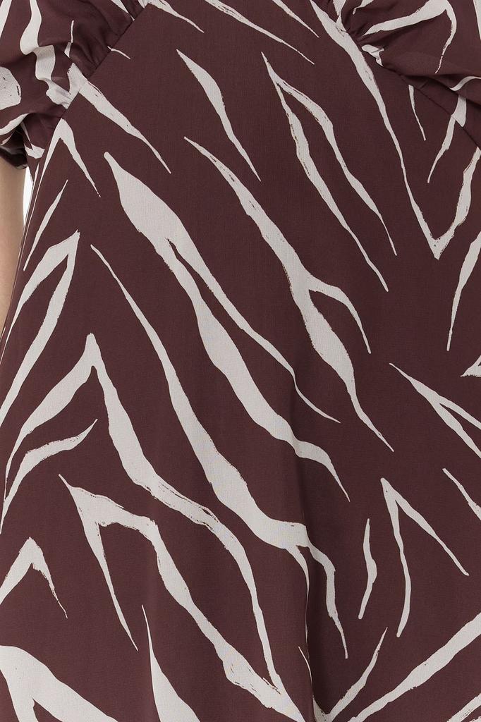 Women's Style Dress Pink Abstract Patterned A-line Chiffon Maxi Woven Dress