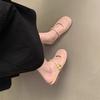 Suding Baotou Halbschuhe Damen Sommerbekleidung Rosa Sandalen Feenwind Französischer Abend Weiche Flache Sohle Muller Flacher Absatz