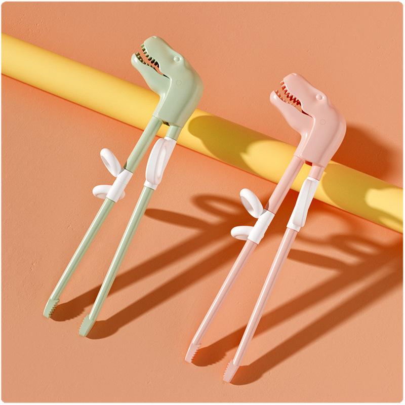 1 Pair Baby Training Chopsticks Cartoon Dinosaur Design For Kids Learning Eating Reusable Chopsticks Tableware