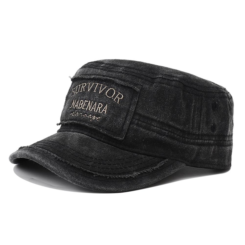 Yto Household Items Men's Military Flat Top Hat Washed Cotton Peaked Hat For And Wo Army Baseball Caps For Wo Gorras Latest Survivor Embroidery Cm